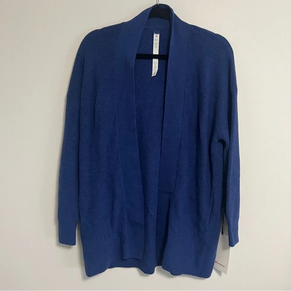 🆕 Lululemon Merino Wool-Blend Rib Long Wrap Sweater - Heathered Psychic